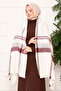 Woven Shawl Burgundy-Ecru - 3