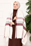 Woven Shawl Burgundy-Ecru