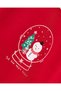 Baby Girl Cotton Red Snowman Themed Tulle Skirted Bodysuit Set - with Headband Accessory - 3