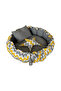 Stqueen Large Size Organic Fabric Gray-Yellow Striped Foldable Sleeping and Play Mat 150X150 - 2