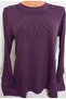 Er Clothing Winter Cotton Combed Blouse Long Sleeve Crew Neck Stone Plum - 2
