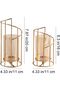MrMrKura Metal Wire Candle Holder Set of 2 - Gold Glass Pillar Tea Light Holders - 2