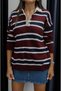 Women's Black Polo Collar Long Sleeve Knitwear Sweatshirt - 4