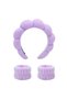Women's Towel Fabric Curved Spa Makeup Crown and Face Wash Bracelet Set - 2