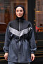 Women's Scuba Fabric Drawstring Waist Belted Hijab Suit 3111 - 3