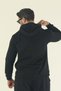 Men's Winter Fleece-Lined Sweatshirt with Kangaroo Pocket and Baggy Sweatpants Set-Black - 6