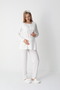 Women's Ecru Lace Detailed Long Sleeve Special Design Maternity Pajama Set - 5