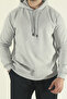 Men's Gray Winter Regular Fit Cotton Hooded Sweatshirt - 8