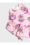 Girls' Cotton Fleece-Lined Pink Ballerina Patterned Long Sleeve Winter Pajamas Set - 3
