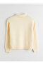 Yellow Polo Neck Oversized Women's Knitwear Sweater - 6
