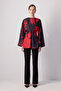 Flower Patterned Japanese Sleeve Tunic - 2