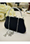 Color Glittery Satin Crystal Stone Handle Women's Evening Dress Bag - 6
