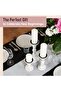 Luxe Designs Wooden Pillar Candle Holders - Set of 3 (Rustic White) - 7