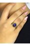 Natural Stone Lapis Natural Stone Antique Model Women's Adjustable Ring Euy80L