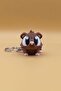 Pink Furred Hamster Movable Keychain Bag Ornament Charm