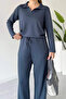 Women's Modal Fabric Polo Neck Long Sleeve Suit 3114 - 4