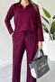 Women's Modal Fabric Polo Neck Long Sleeve Suit 3114 - 6