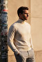Men's Turtleneck Standard Fit Italian Raglan Knitwear Sweater Ecru 26W2013 - 4