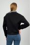 Women's Basic Cotton Fleece Lined Collared Sweatshirt Black - 6