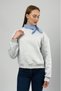 Women's Basic Cotton Fleece-Lined Collared Sweatshirt Light Gray - 5