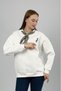 Women's Basic Cotton Fleece Lined Scarf Sweatshirt White - 3