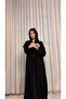 Back Charm | Black Abaya Embroidered on Both Sides with Luxurious Details - 2