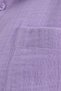 Women's Oversized Wide Cut 100% Cotton Muslin Fabric Long Sleeve Pocketed Textured Light Purple Shirt - 7