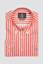 Matteo Twill Cotton Comfort Fit Salmon Button down Collar Men's Striped Shirt - 2