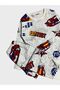 Boy's Cotton Fleece-Lined White Car Patterned Long Sleeve Winter Pajamas Set - 3