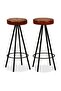 Bar Stools 2 pcs Real Leather