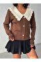 Women's Brown Collar Detailed Knitwear Blouse - 6