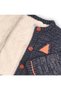 Knitted cardigan, fur lined, kitty pattern - 2
