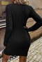 Long Sleeve Zippered Knitwear Knitted Mini Dress - 2