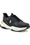 U.s. polo assn. Solid black-yellow men's daily sports shoes