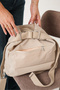 Gabriella Laurent Beige Women's Multi-Compartment Waterproof Crinkle Casual Backpack Crossbody Hand and Shoulder Bag - 4