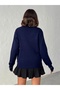 Women's Navy Blue Collar Detailed Knitwear Blouse - 8