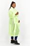 Women Regular Fit Plain Trench Coat, Lime Green - 2