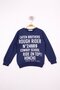 سويت شيرت رجالي باللون الأزرق الداكن من Relaxed Fit Crew Neck مطبوع - 2 Thread