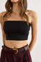 Women's Black Chest Padded Stretch Fabric Cotton Bustier Bst-19000032 - 4