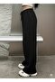 Loose wide-leg black sweatpants made of comfortable, non-sweating fabric - 2