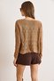 Women's Tan Geometric Openwork Detailed Knitwear Sweater Kzk-19001044 - 3
