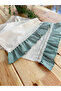 Natural Linen Rectangular Runner with Ruffles on Two Sides and Lace 40Cmx120Cm - 3