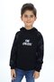 Black Boy's Relax Fit Hooded Pocket Raglan Sleeve Printed Sweatshirt - 2 Thread