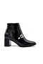 Edna Front Buckle Detailed Heeled Women's Boots Black - 2