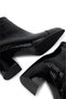 Women's Faux Leather Black Patent Leather Heeled Boots - 4