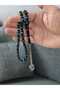 Parliament Blue Vermiculite Crimped Powder Amber Prayer Beads - 2