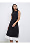 Black Sleeveless Sheath Knee Length Dress - 2