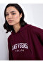 Burgundy Regular Fit LA Print Hoodie - 4