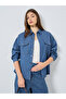 Women Blue Double Pocket Denim Loose Fit Shirt