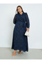 Plus Size Navy Blue Maxi Wrap Dress